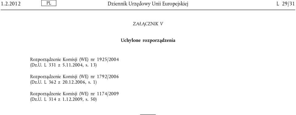 2004, s. 13) Rozporządzenie Komisji (WE) nr 1792/2006 (Dz.U. L 362 z 20.12.