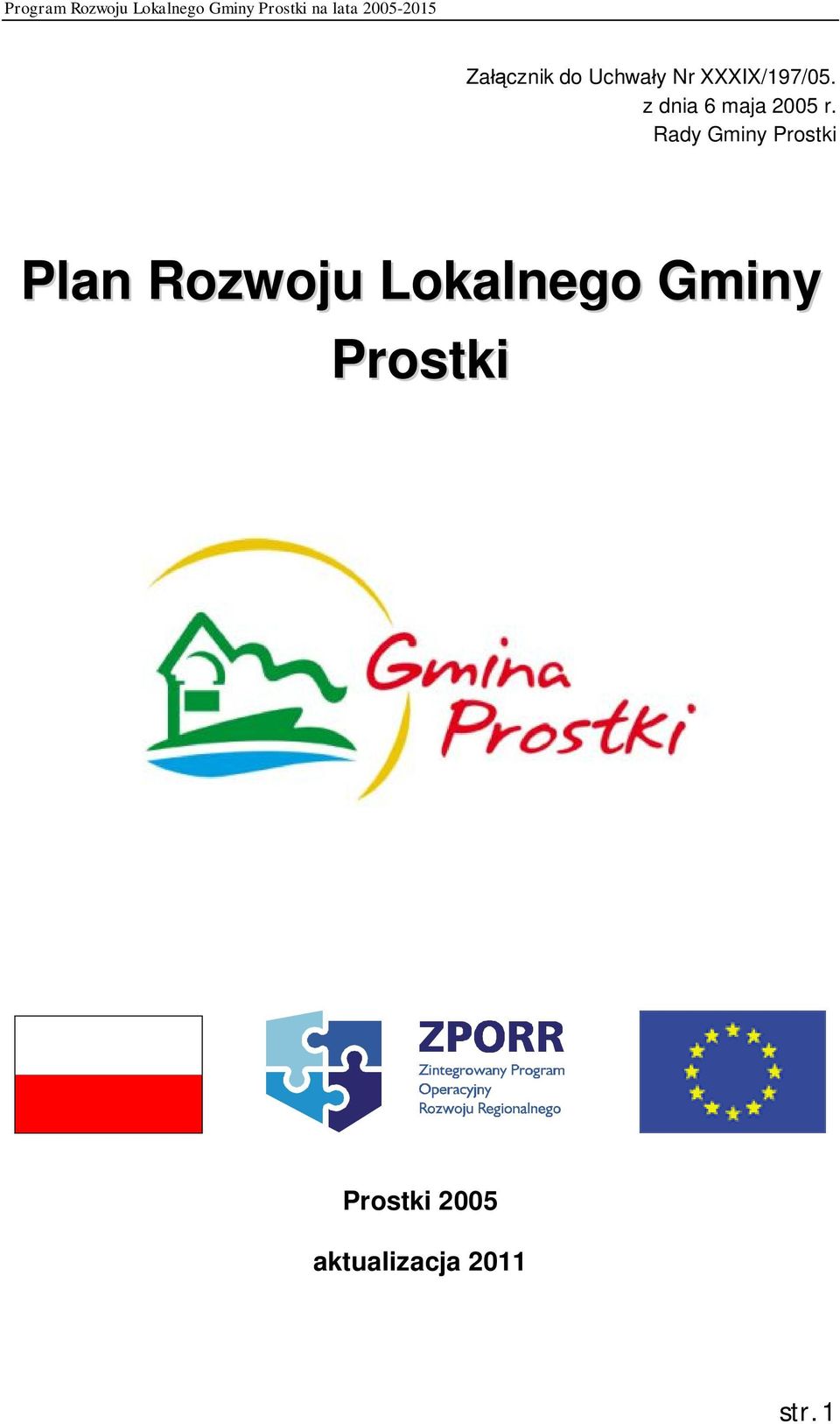 Rady Gminy Prostki Plan Rozwoju