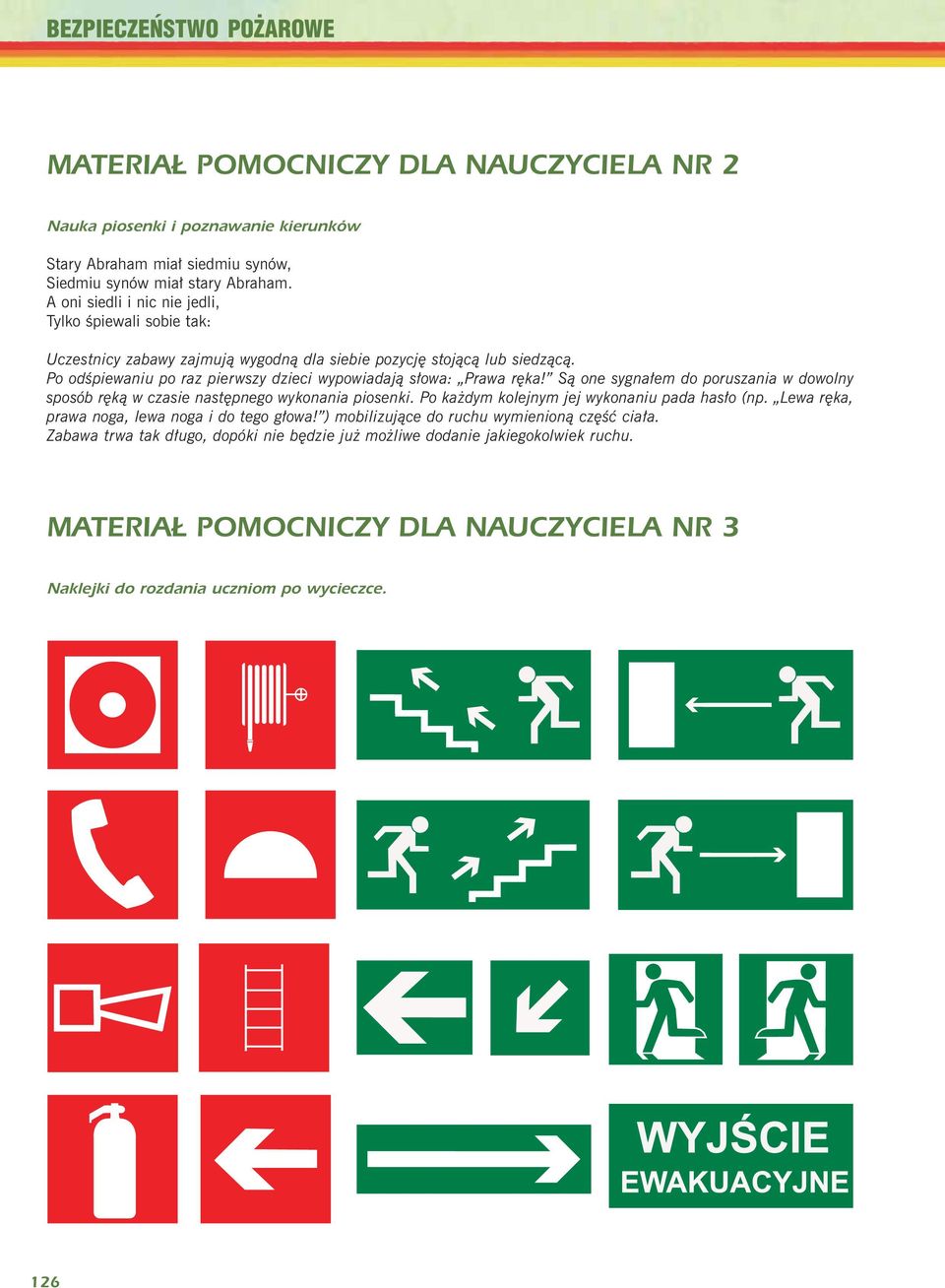 Po odœpiewaniu po raz pierwszy dzieci wypowiadaj¹ s³owa: Prawa rêka! S¹ one sygna³em do poruszania w dowolny sposób rêk¹ w czasie nastêpnego wykonania piosenki.