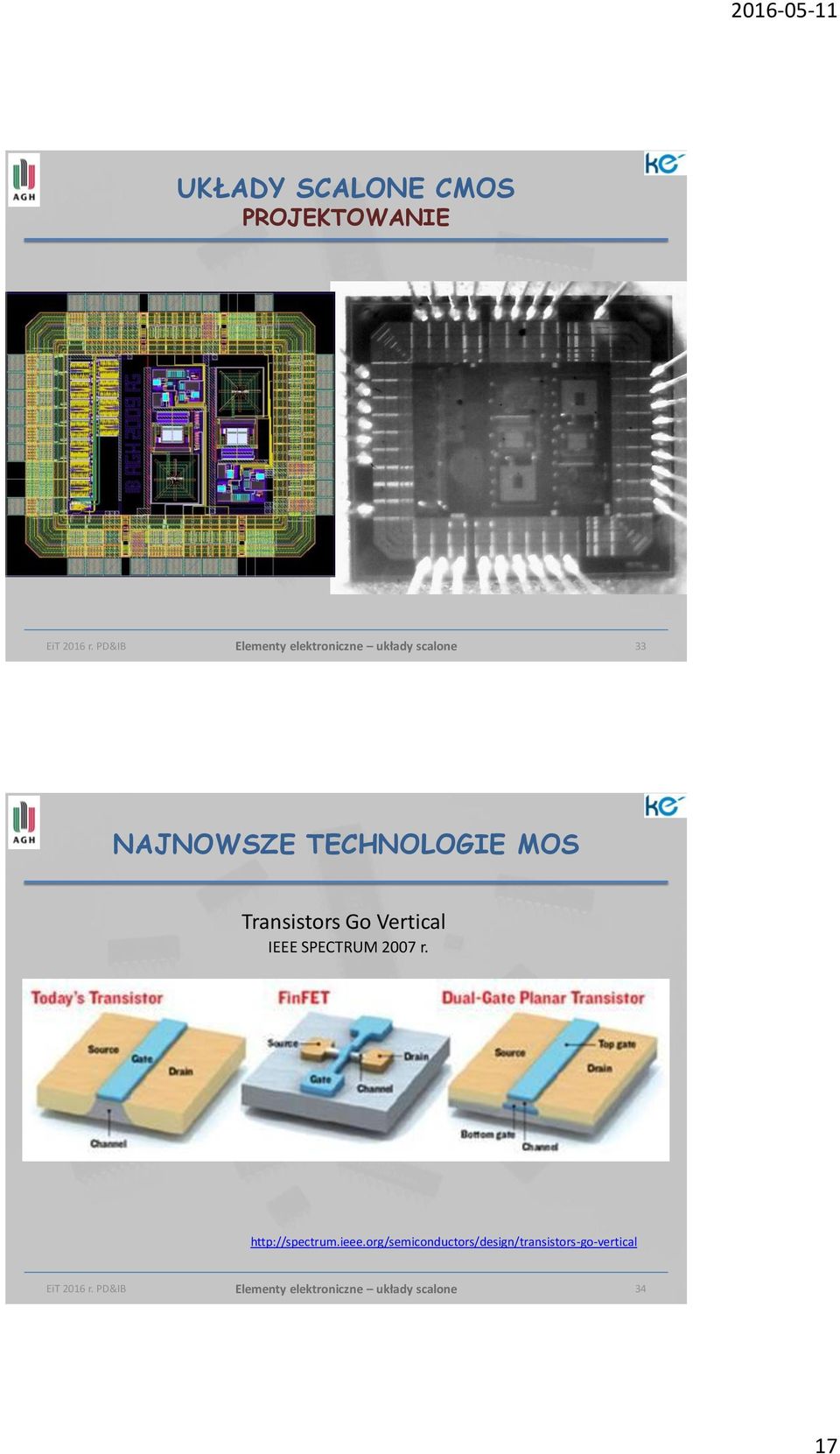 Transistors Go Vertical IEEE SPECTRUM 2007 r. http://spectrum.ieee.