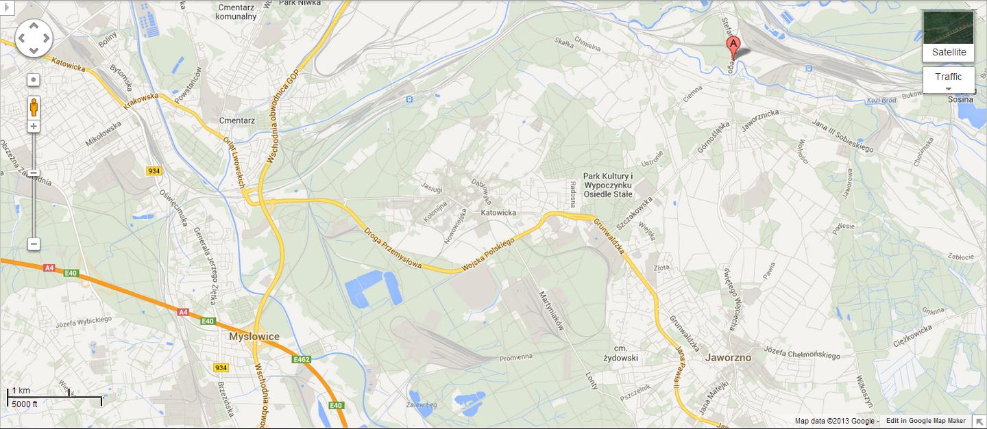 6) Lokalizacja nieruchomości A4 (autostrada Krzyżowa - Wrocław - Katowice - Kraków), w odległości około 8 km S1 (Gdańsk - Cieszyn), w odległości około 6 km