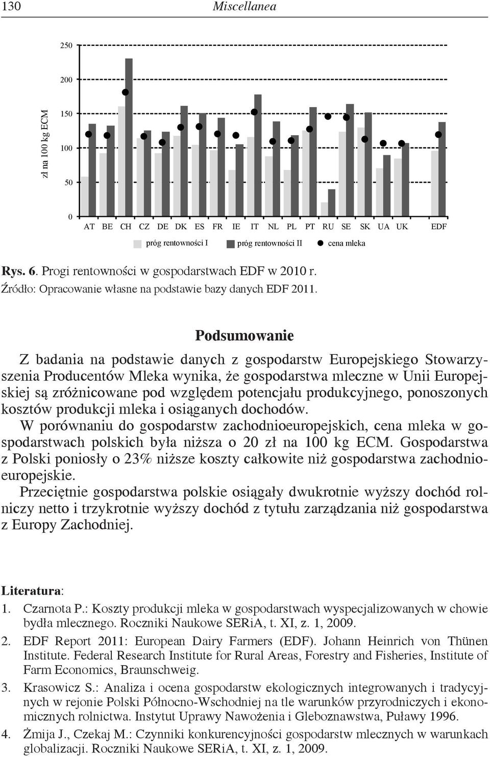 produkcyjnego, ponoszonych kosztów produkcji mleka i osiąganych dochodów. W porównaniu do gospodarstw zachodnioeuropejskich, cena mleka w gospodarstwach polskich była niższa o 2.