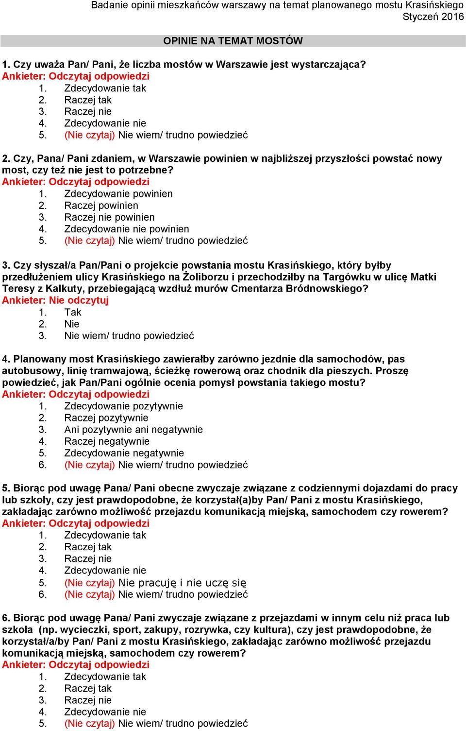 Raczej powinien 3. Raczej nie powinien 4. Zdecydowanie nie powinien 5. (Nie czytaj) Nie wiem/ trudno powiedzieć 3.