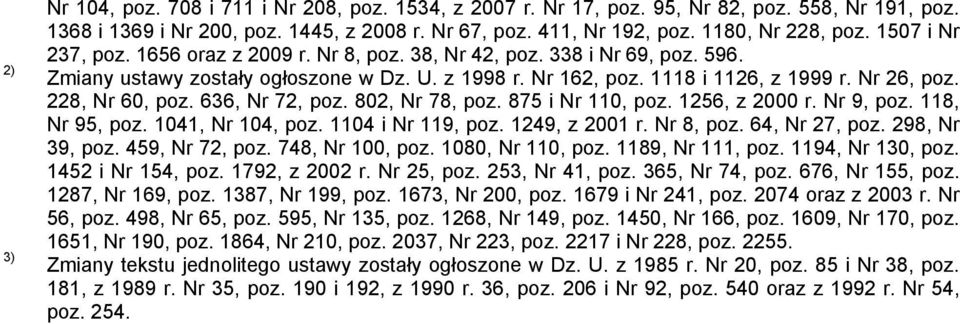 228, Nr 60, poz. 636, Nr 72, poz. 802, Nr 78, poz. 875 i Nr 110, poz. 1256, z 2000 r. Nr 9, poz. 118, Nr 95, poz. 1041, Nr 104, poz. 1104 i Nr 119, poz. 1249, z 2001 r. Nr 8, poz. 64, Nr 27, poz.