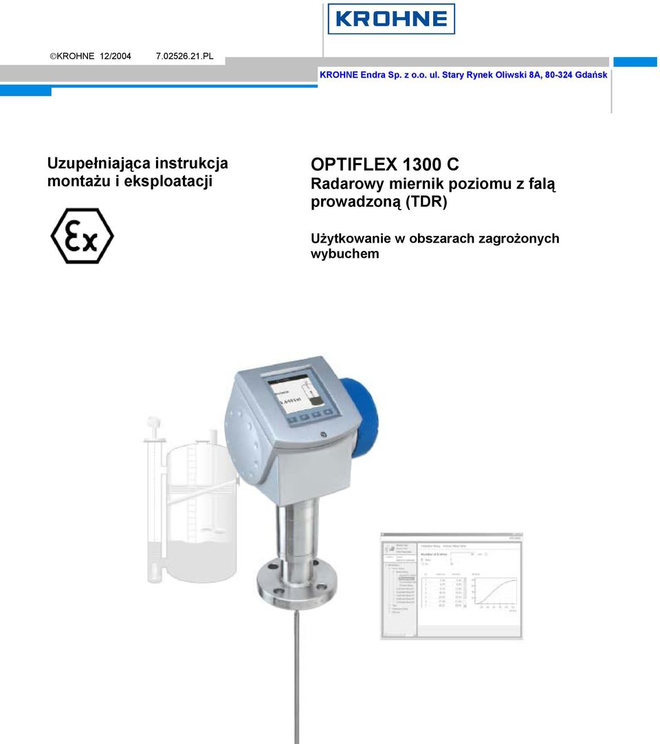 montażu i eksploatacji OPTIFLEX 1300 C Radarowy miernik