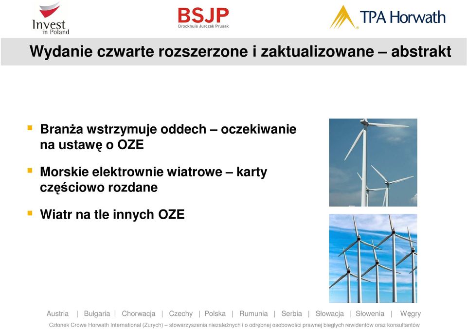na ustawę o OZE Morskie elektrownie wiatrowe