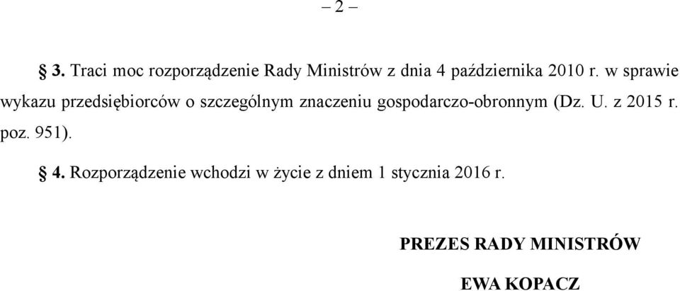 w sprawie wykazu przedsiębiorców o szczególnym znaczeniu