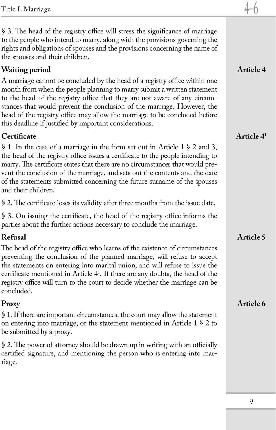 concerning the name of the spouses and their children.