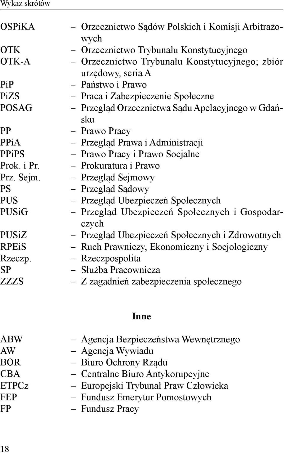 Zabezpieczenie Społeczne Przegląd Orzecznictwa Sądu Apelacyjnego w Gdańsku Prawo Pracy Przegląd Prawa i Administracji Prawo Pracy i Prawo Socjalne Prokuratura i Prawo Przegląd Sejmowy Przegląd Sądowy