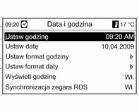 112 Wskaźniki i przyrządy Funkcję tę można aktywować lub dezaktywować za pomocą wyświetlacza informacyjnego w menu Ustawienia. Personalizacja ustawień 3 143.