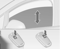 Kluczyki, drzwi i szyby 37 Blokada szyb w drzwiach tylnych W celu dezaktywacji szyb w drzwiach tylnych nacisnąć przełącznik z dioda kontrolna zacznie świecić.