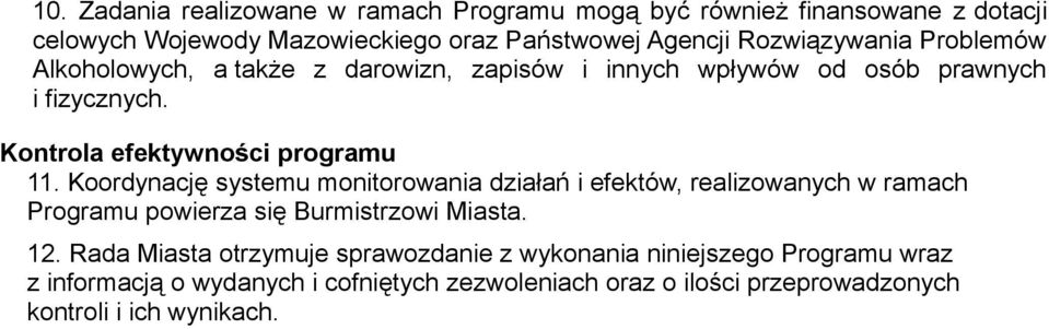 Kontrola efektywności programu 11.