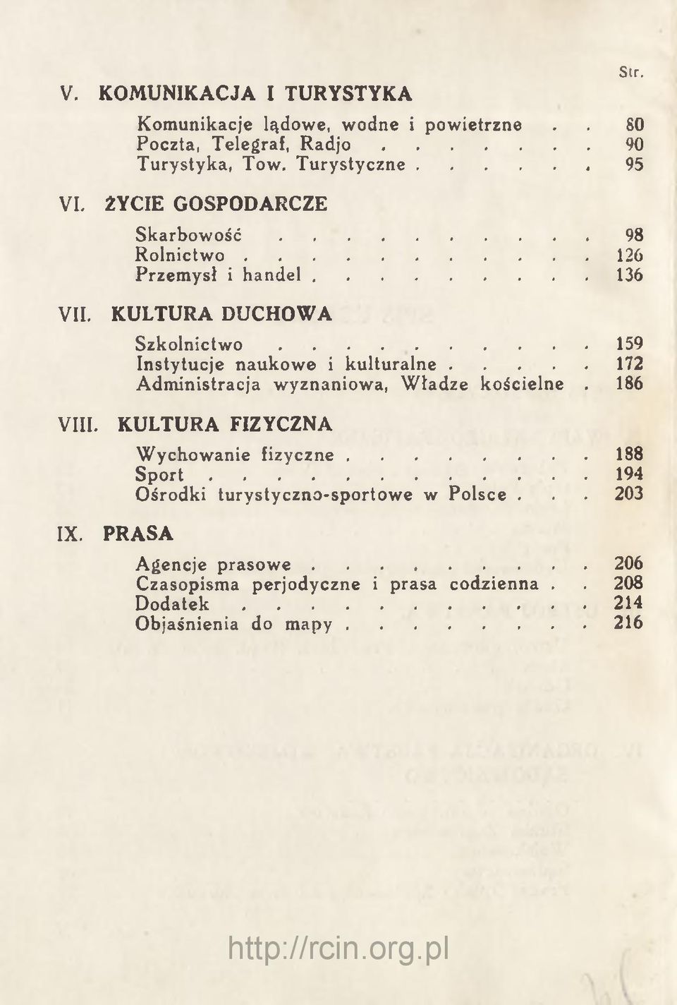 ..159 Instytucje naukowe i kulturalne...172 Administracja wyznaniowa, Władze kościelne, 186 KULTURA FIZYCZNA Wychowanie fizyczne...188 S p o r t.