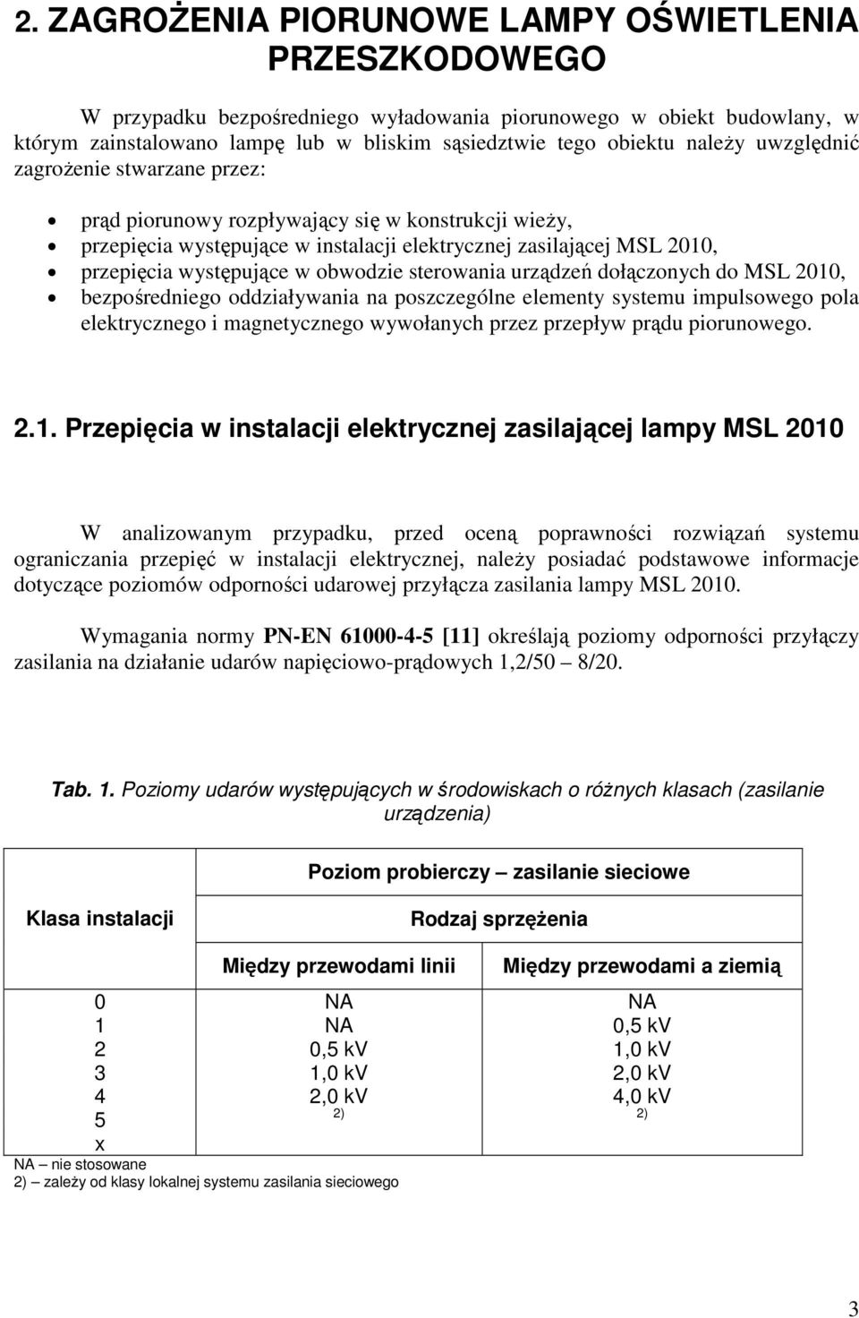 obwodzie sterowania urządzeń dołączonych do MSL 2010, bezpośredniego oddziaływania na poszczególne elementy systemu impulsowego pola elektrycznego i magnetycznego wywołanych przez przepływ prądu