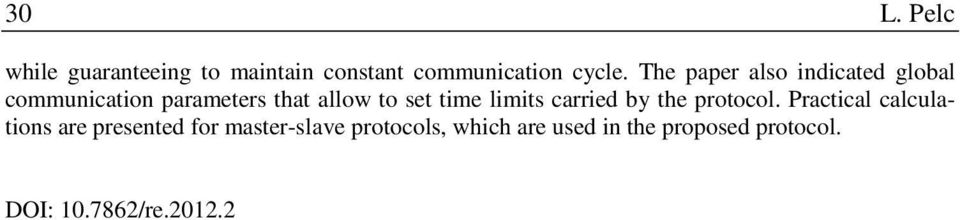 time limits carried by the protocol.