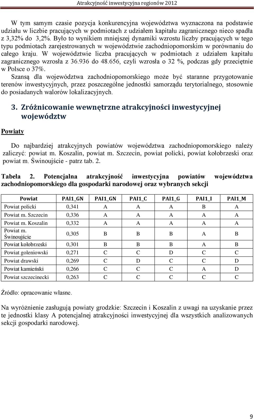 W województwie liczba pracujących w podmiotach z udziałem kapitału zagranicznego wzrosła z 36.936 do 48.656, czyli wzrosła o 32 %, podczas gdy przeciętnie w Polsce o 37%.