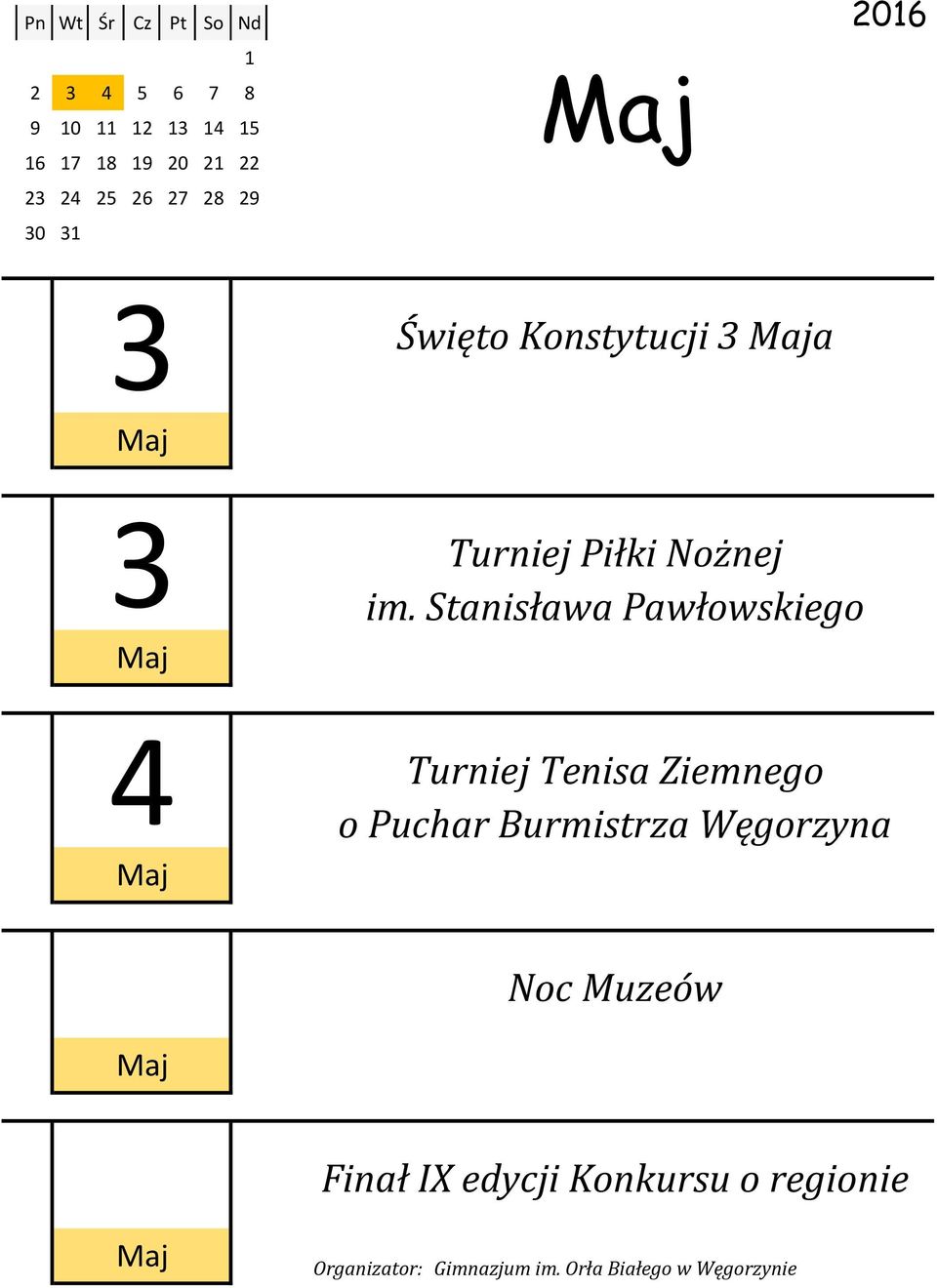 Stanisława Pawłowskiego Maj 4 Turniej Tenisa Ziemnego o Puchar Burmistrza Węgorzyna