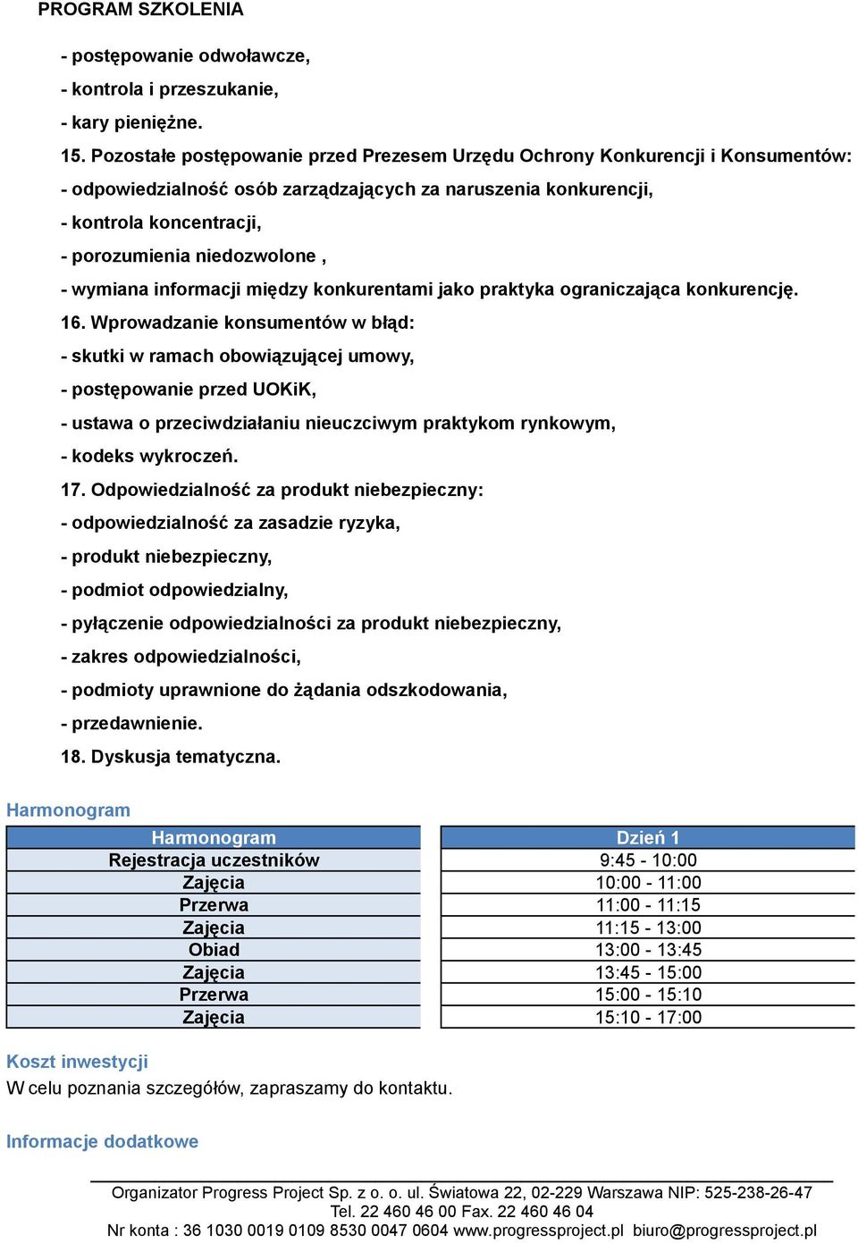 - wymiana informacji między konkurentami jako praktyka ograniczająca konkurencję. 16.