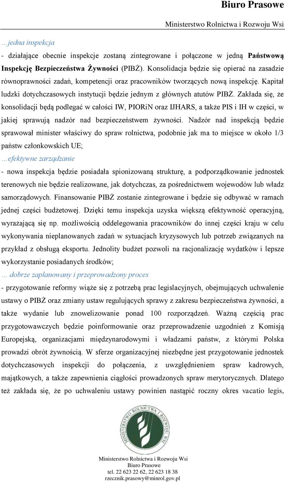 Kapitał ludzki dotychczasowych instytucji będzie jednym z głównych atutów PIBŻ.