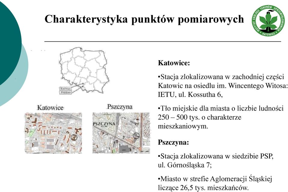 Kossutha 6, Tło miejskie dla miasta o liczbie ludności 250 500 tys.