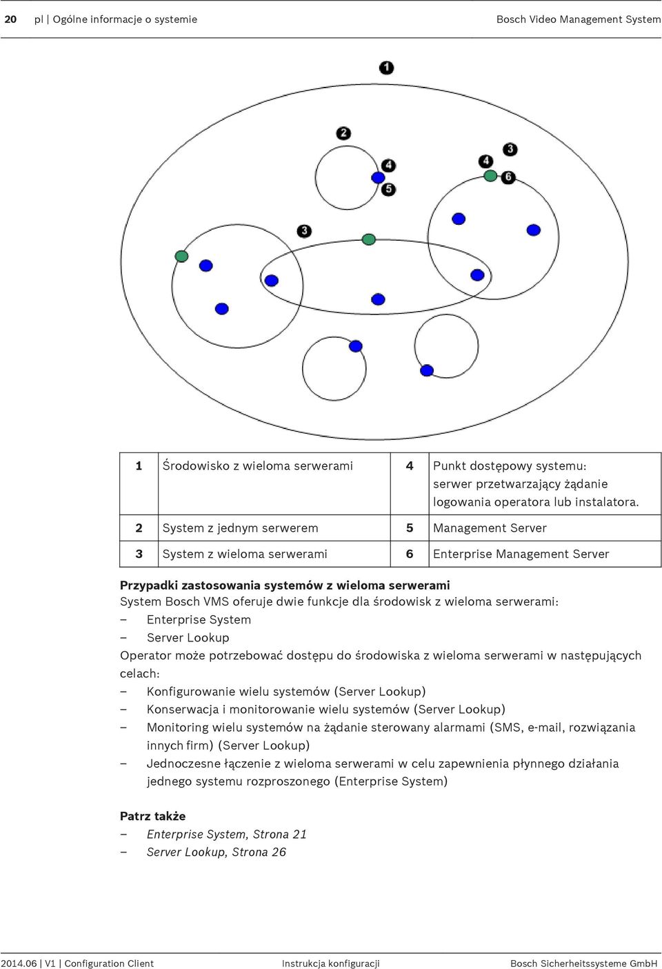 dla środowisk z wieloma serwerami: Enterprise System Server Lookup Operator może potrzebować dostępu do środowiska z wieloma serwerami w następujących celach: Konfigurowanie wielu systemów (Server