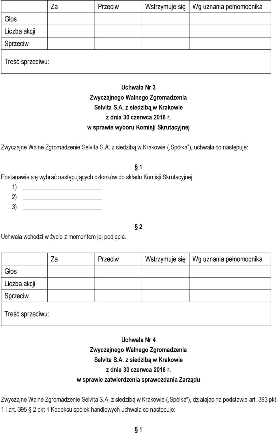 Uchwała Nr 4 w sprawie zatwierdzenia sprawozdania Zarządu Zwyczajne Walne Zgromadzenie ( Spółka ),