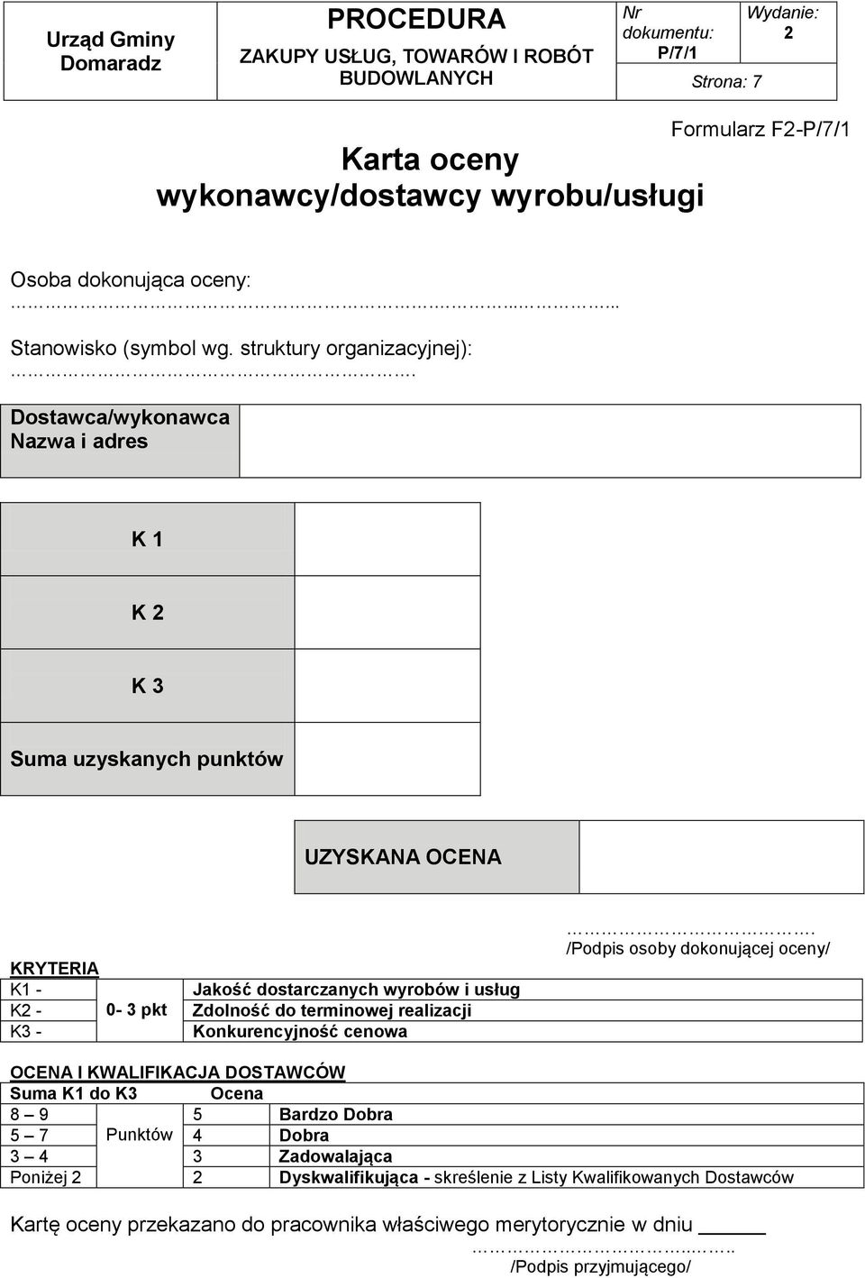 terminowej realizacji Konkurencyjność cenowa.