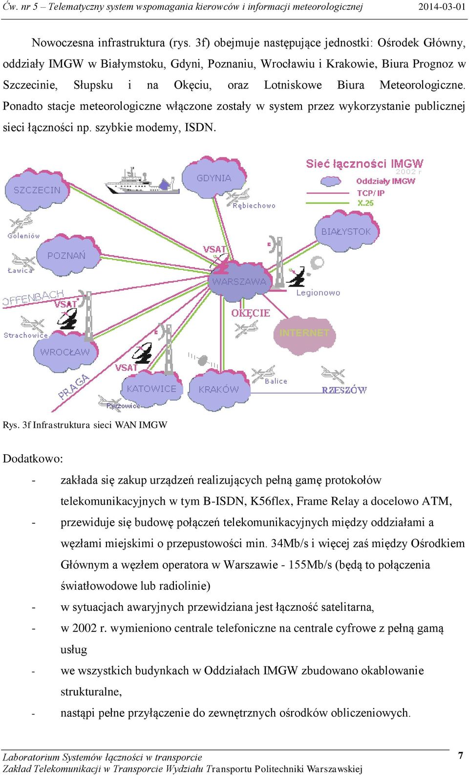 Meteorologiczne. Ponadto stacje meteorologiczne włączone zostały w system przez wykorzystanie publicznej sieci łączności np. szybkie modemy, ISDN. Rys.