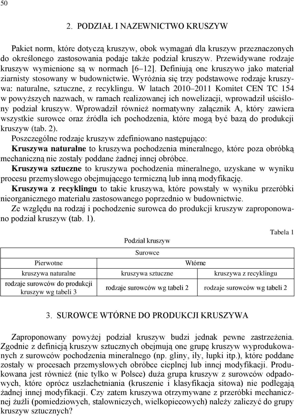 Wyróżnia się trzy podstawowe rodzaje kruszywa: naturalne, sztuczne, z recyklingu.