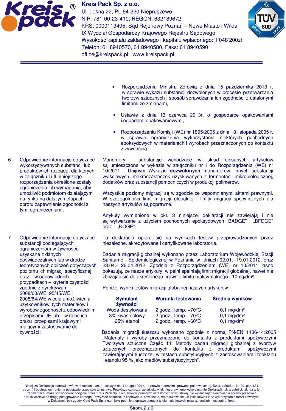 o gospodarce opakowaniami i odpadami opakowaniowymi, Rozporządzeniu Komisji (WE) nr 1895/2005 z dnia 18 listopada 2005 r.