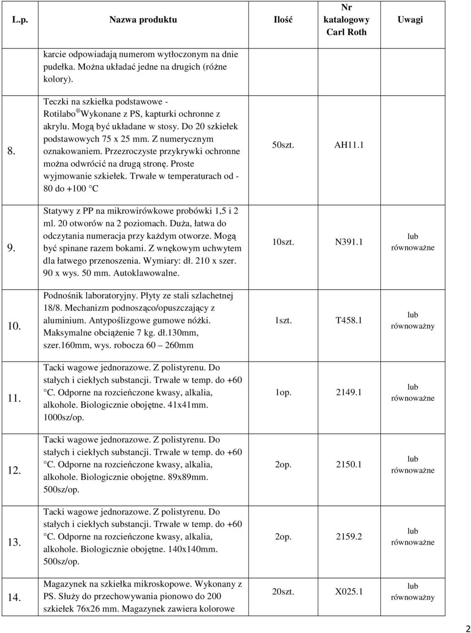 Trwałe w temperaturach od - 80 do +100 C 50szt. AH11 Statywy z PP na mikrowirówkowe probówki 1,5 i 2 ml. 20 otworów na 2 poziomach. Duża, łatwa do odczytania numeracja przy każdym otworze.