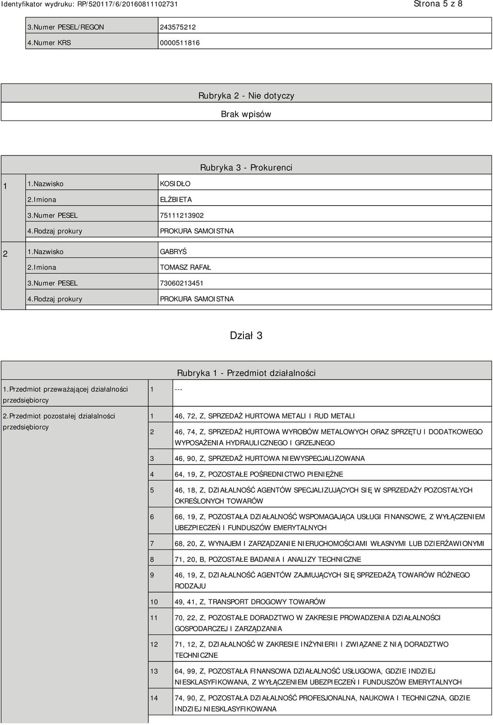 Przedmiot przeważającej działalności przedsiębiorcy 2.