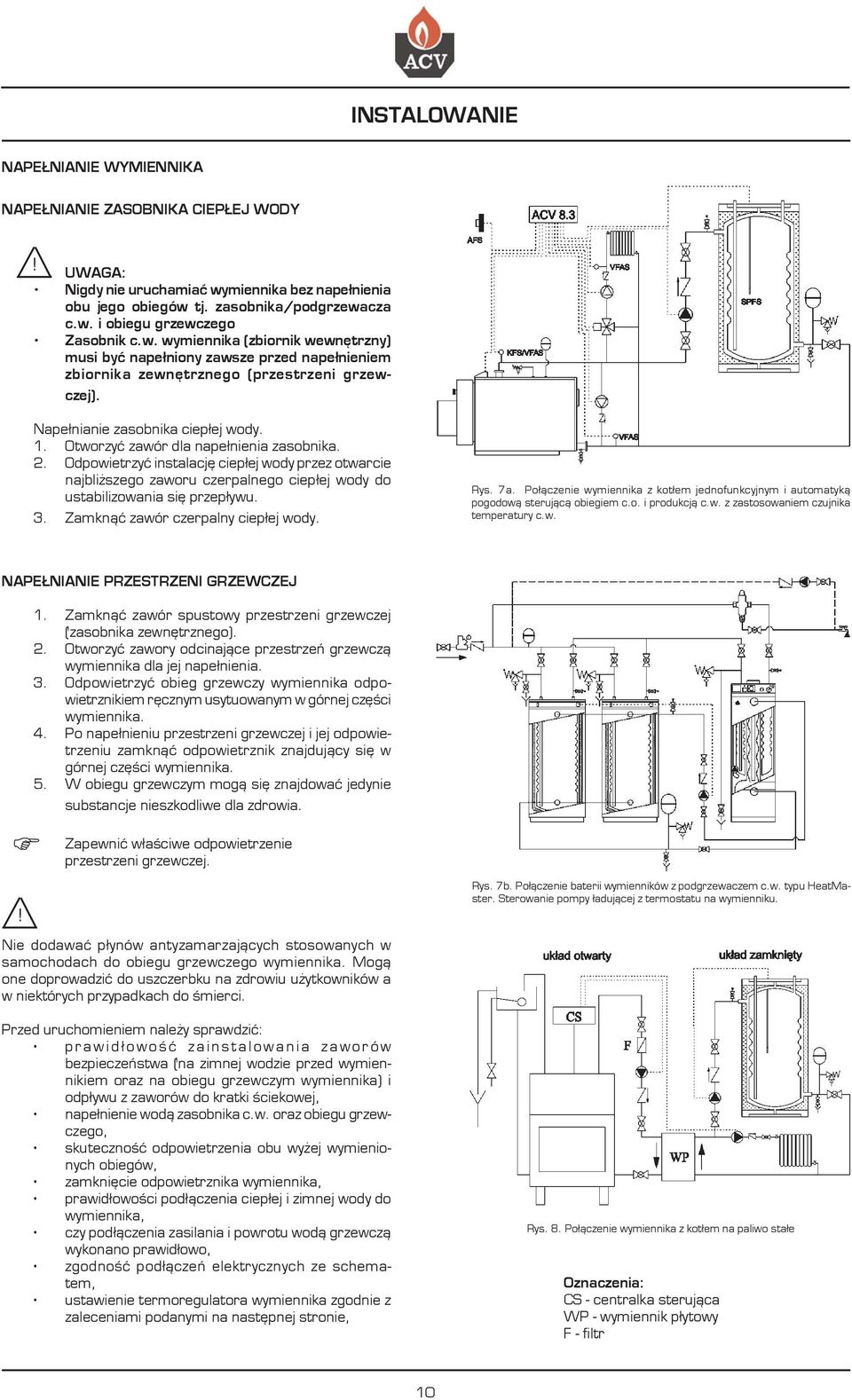 Otworzyæ zawór dla nape³nienia zasobnika. 2. Odpowietrzyæ instalacjê ciep³ej wody przez otwarcie najbli szego zaworu czerpalnego ciep³ej wody do ustabilizowania siê przep³ywu.