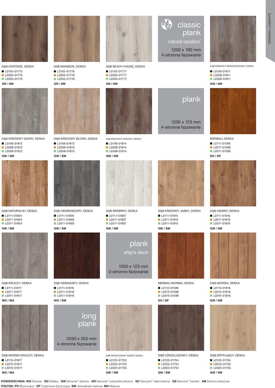 KREDOWY BLOND, DESKA DĄB KREDOWY KAWOWY, DESKA MERBAU, DESKA L0108-01812 L0208-01812 L0308-01812 L0108-01813 L0208-01813 L0308-01813 L0108-01814 L0208-01814 L0308-01814 L0111-01599 L0211-01599