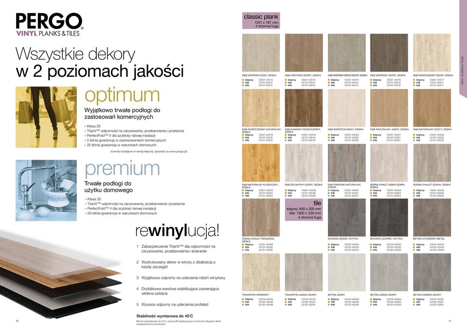 V2107-40016 DĄB NOWOCZESNY SZARY, DESKA klejony V3201-40017 klik V3107-40017 klik V2107-40017 VINYL PLANKS & TILES optimum Wyjątkowo trwałe podłogi do zastosowań komercyjnych» Klasa 33» TitanV