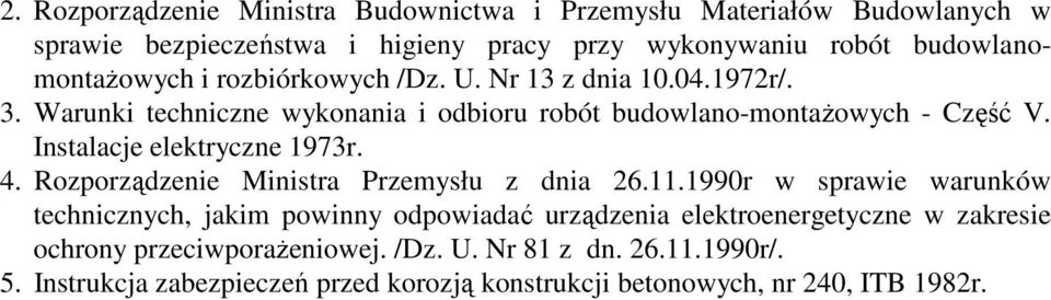 Instalacje elektryczne 1973r. 4. Rozporządzenie Ministra Przemysłu z dnia 26.11.