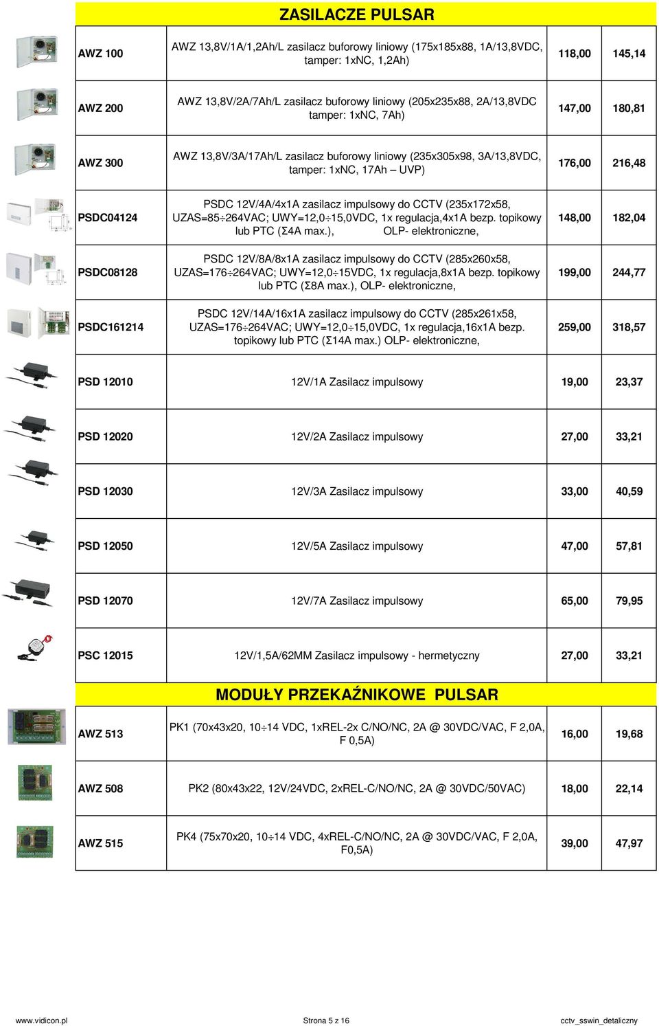 12V/4A/4x1A zasilacz impulsowy do CCTV (235x172x58, UZAS=85 264VAC; UWY=12,0 15,0VDC, 1x regulacja,4x1a bezp. topikowy lub PTC (Σ4A max.