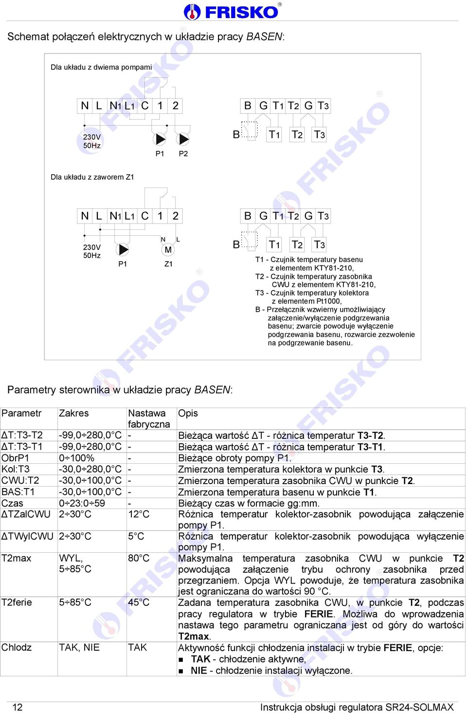 umożliwiający załączenie/wyłączenie podgrzewania basenu; zwarcie powoduje wyłączenie podgrzewania basenu, rozwarcie zezwolenie na podgrzewanie basenu.