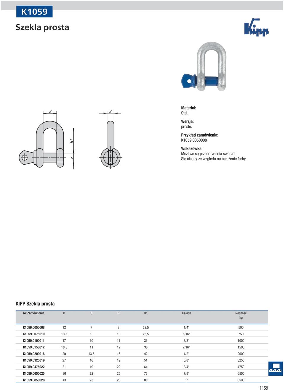 0050008 1 7 8,5 1/4 500 K1059.0075010 13,5 9 10 5,5 5/16 750 K1059.0100011 17 10 11 31 3/8 1000 K1059.