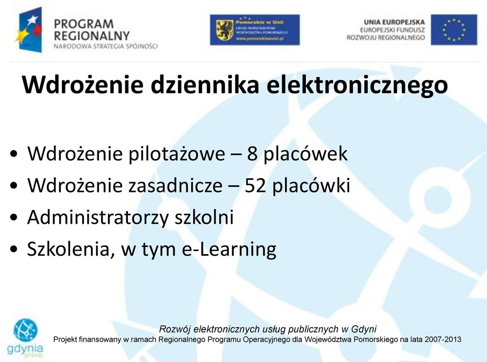 Wdrożenie zasadnicze 52 placówki