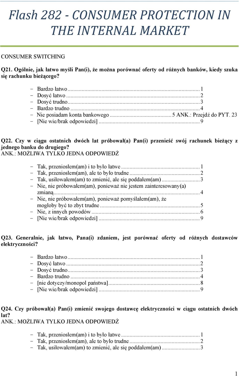 Czy w ciągu ostatnich dwóch lat próbował(a) Pan(i) przenieść swój rachunek bieżący z jednego banku do drugiego? ANK.: MOŻLIWA TYLKO JEDNA ODPOWIEDŹ - Tak, przeniosłem(am) i to było łatwe.