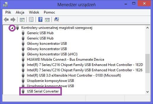 Natomiast będzie skonfigurowany port COM. Należy też sprawdzić czy są zainstalowane sterowniki komunikacji.