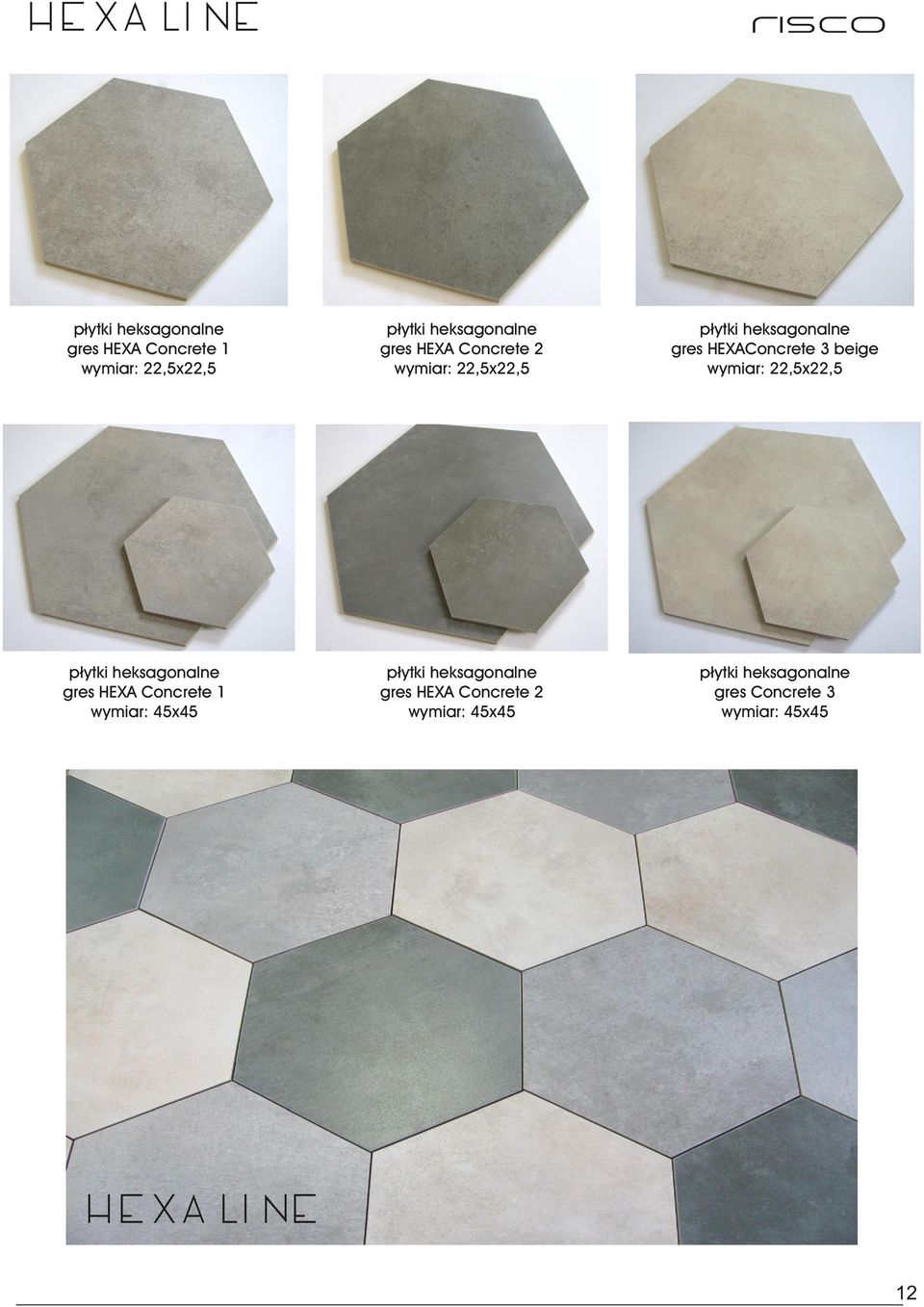 HEXAConcrete 3 beige wymiar: 22,5x22,5 gres HEXA