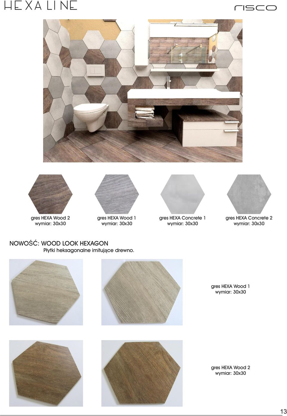 NOWOŚĆ: WOOD LOOK HEXAGON Płytki heksagonalne