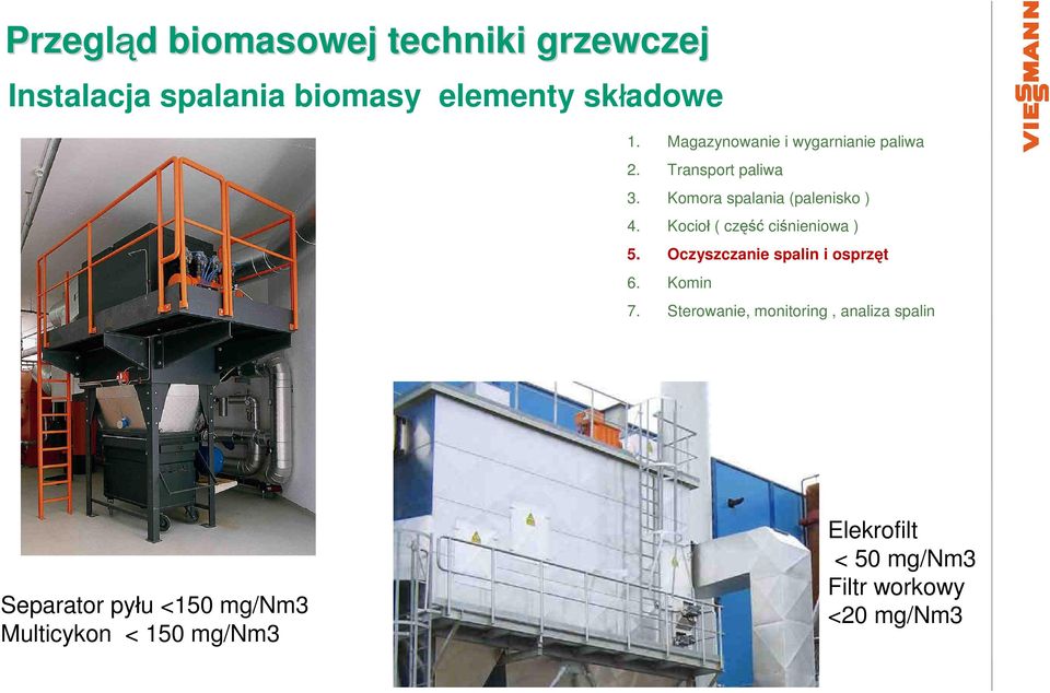 Oczyszczanie spalin i osprzęt 6. Komin 7.