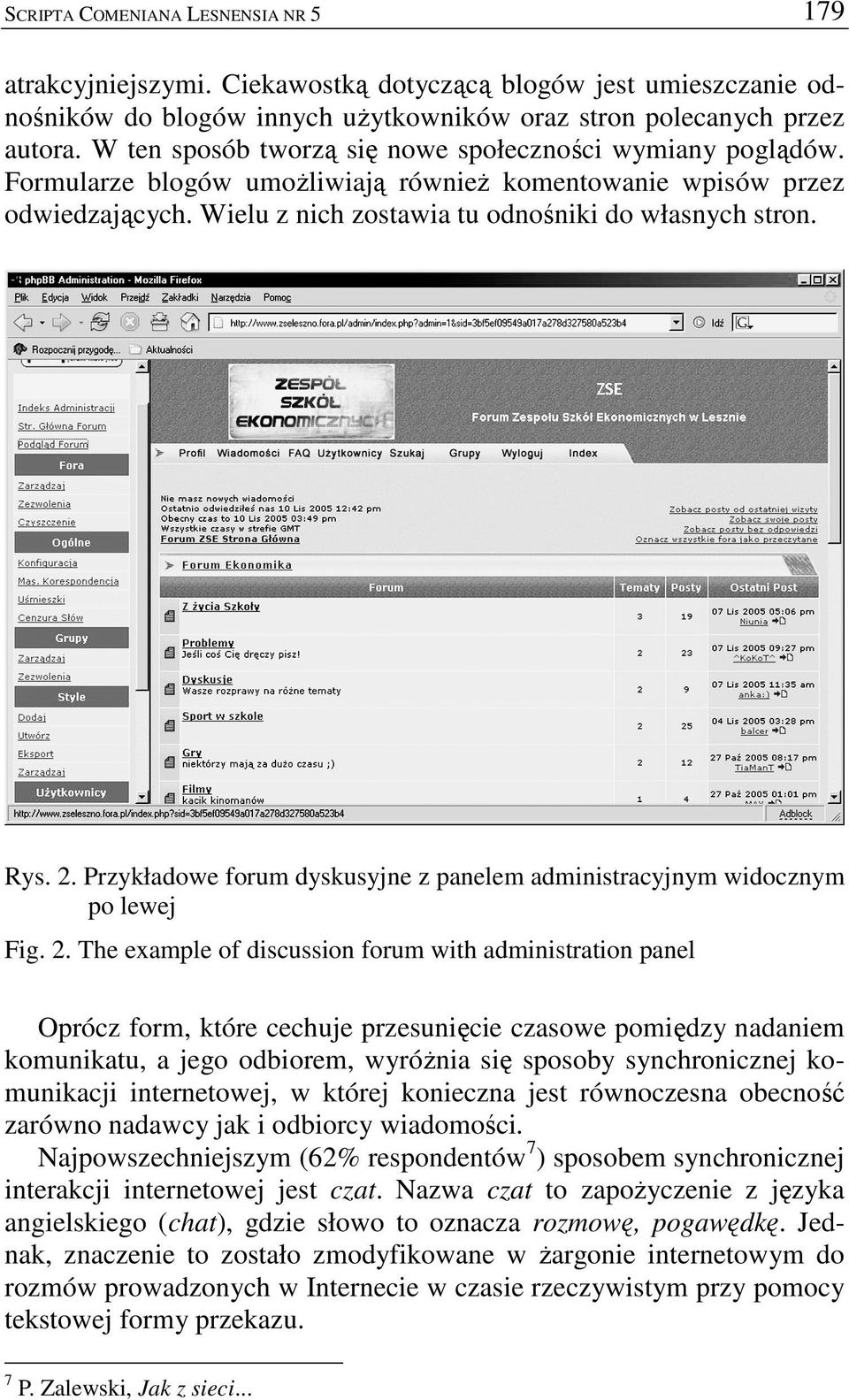 2. Przykładowe forum dyskusyjne z panelem administracyjnym widocznym po lewej Fig. 2.