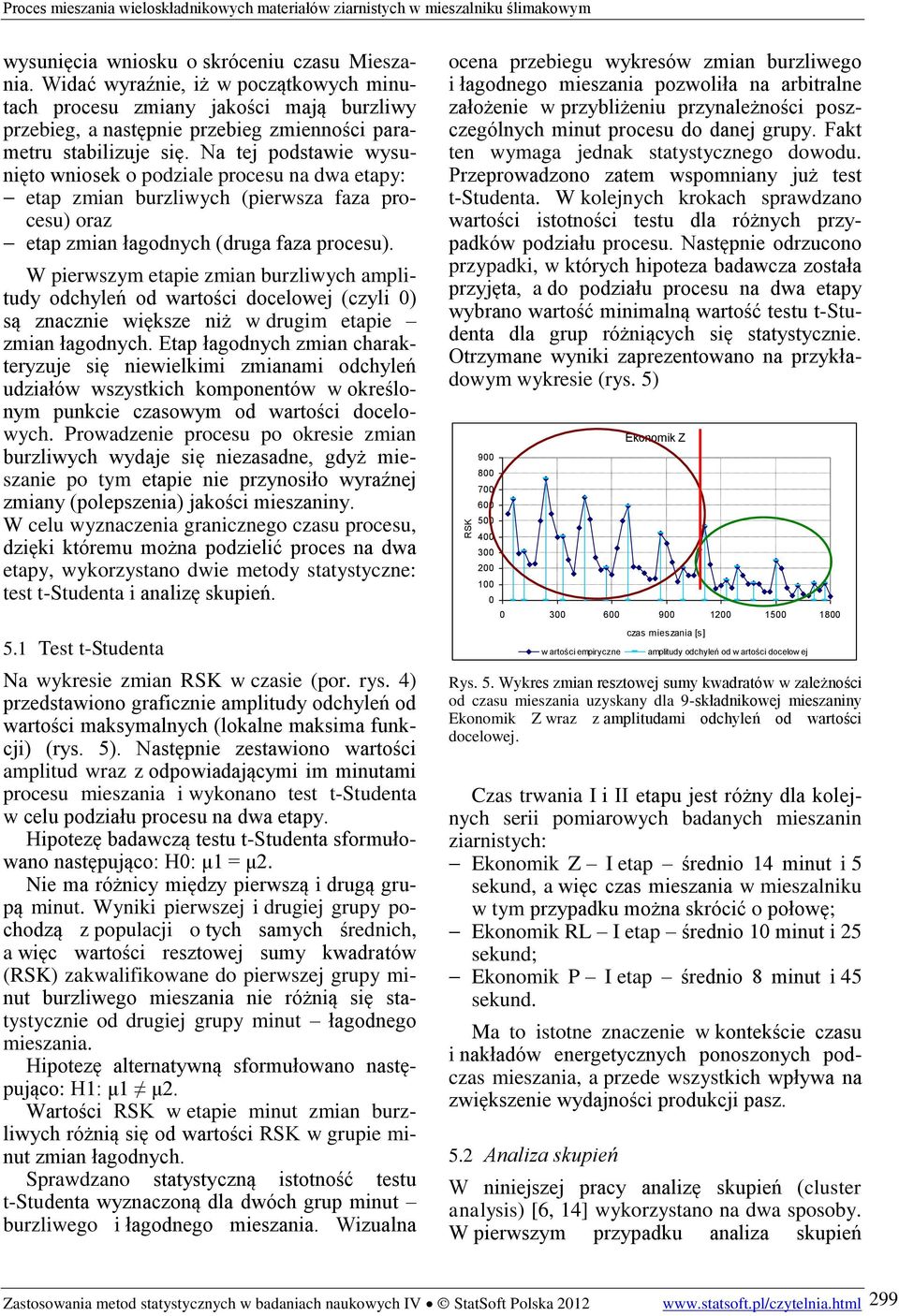 Na tej podstawie wysunięto wniosek o podziale procesu na dwa etapy: etap zmian burzliwych (pierwsza faza procesu) oraz etap zmian łagodnych (druga faza procesu).