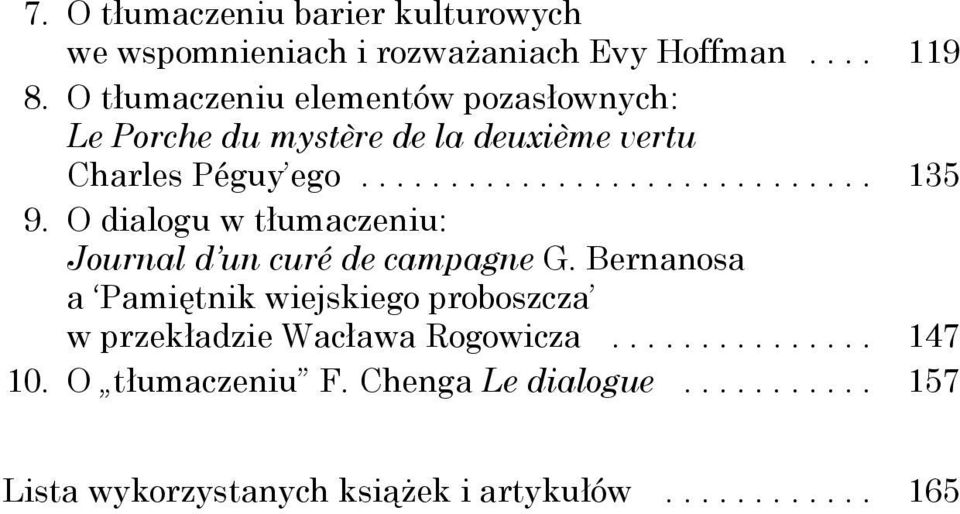 O dialogu w tłumaczeniu: Journal d un curé de campagne G.