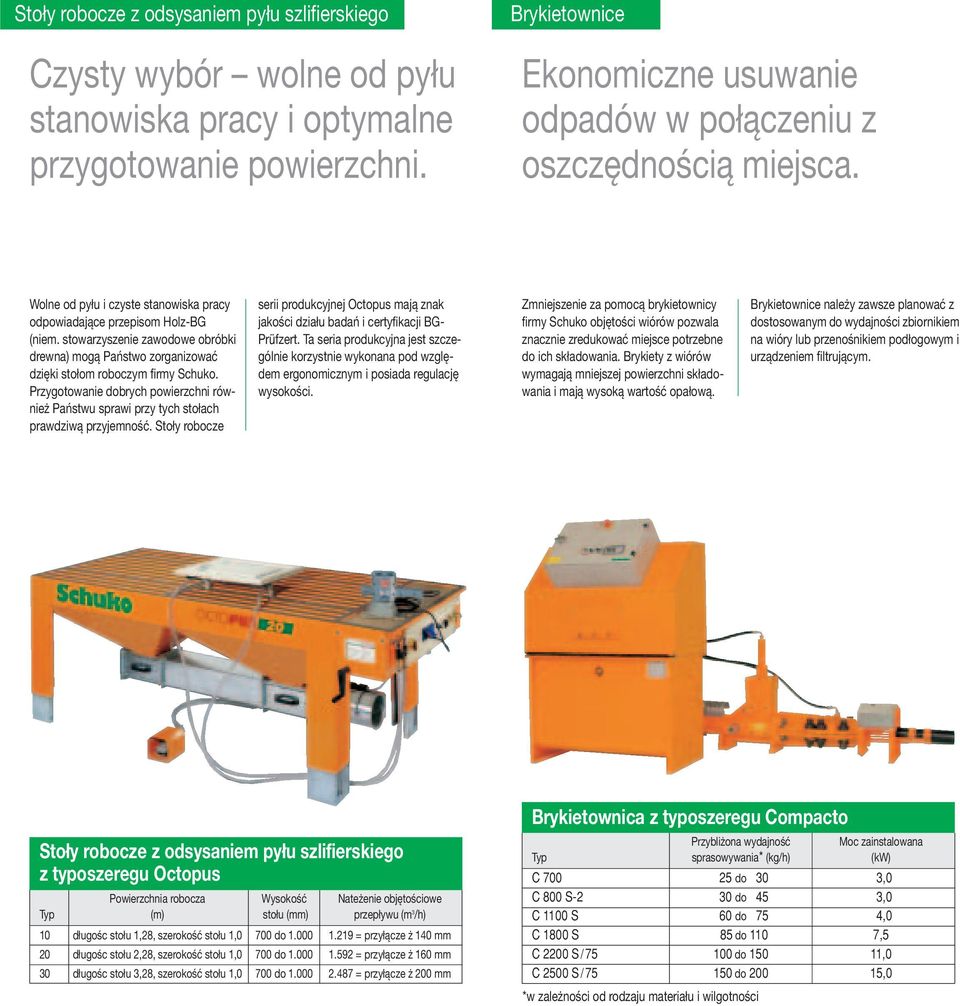 stowarzyszenie zawodowe obróbki drewna) mogą Państwo zorganizować dzięki stołom roboczym firmy Schuko. Przygotowanie dobrych powierzchni również Państwu sprawi przy tych stołach prawdziwą przyjemność.