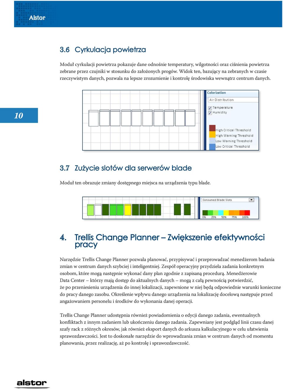 7 Zużycie slotów dla serwerów blade Moduł ten obrazuje zmiany dostępnego miejsca na urządzenia typu blade. 4.